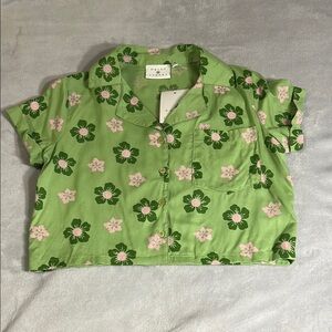 Daisy Street Women’s Green Cropped Shirt